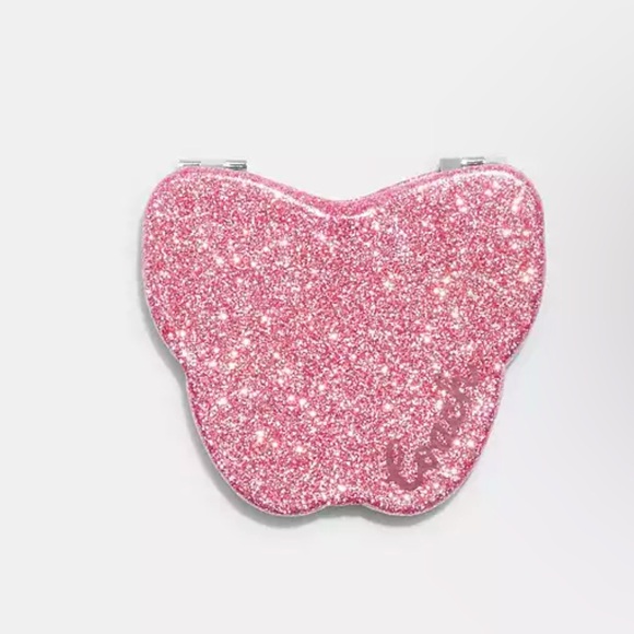 Coach Accessories - Pink Glitter Butterfly Compact Mirror - Women Accessories